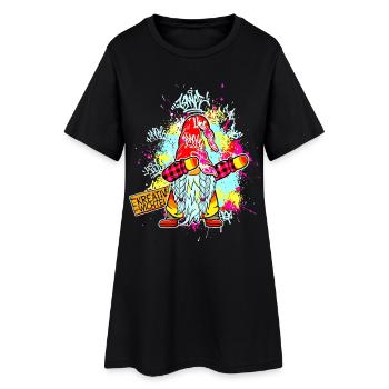 CREATIVE GNOME Dab Graffiti Artist XMas - Women’s T-Shirt Dress - black - Front