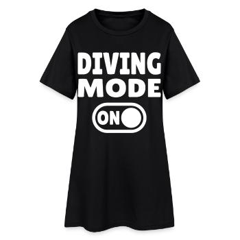 Mode plongée activé – Tauchen - Robe T-shirt Femme - noir - Devant