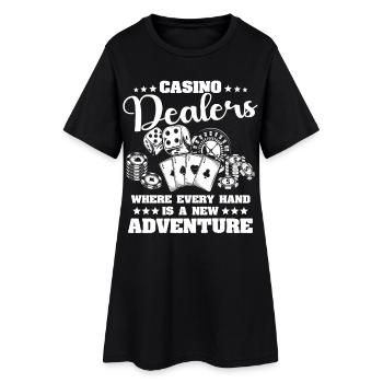 Joueur de casino - Robe T-shirt Femme - noir - Devant