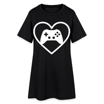 Heart Gaming – Stylized Controller Design - Women’s T-Shirt Dress - black - Front