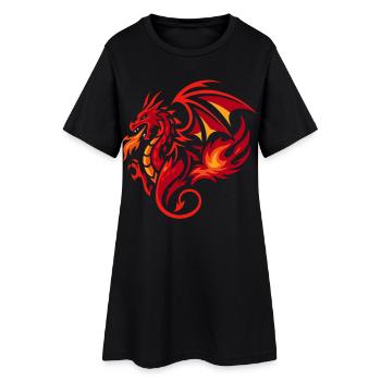 Style de tatouage rouge Flamme de Dragon Tribal - Robe T-shirt Femme - noir - Devant