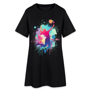 Joueur de volley, volley-ball, joueur de volley-ball - Robe T-shirt Femme - noir - Devant