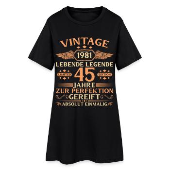 45e anniversaire Année 1981 - Robe T-shirt Femme - noir - Devant