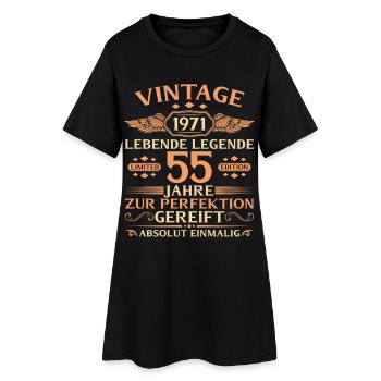 55e anniversaire Année 1971 - Robe T-shirt Femme - noir - Devant