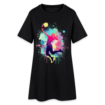Joueur de volley, volley-ball, joueur de volley-ball - Robe T-shirt Femme - noir - Devant