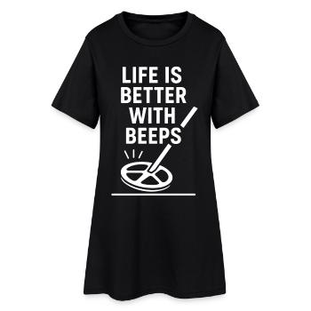 La vie est meilleure avec des bips S’amuser à détecter les métaux - Robe T-shirt Femme - noir - Devant