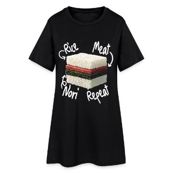 Musubi Rice Meat Nori Repeat - Robe T-shirt Femme - noir - Devant