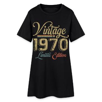 Millésime 1970 Édition limitée Naissance Millésime 1970 - Robe T-shirt Femme - noir - Devant