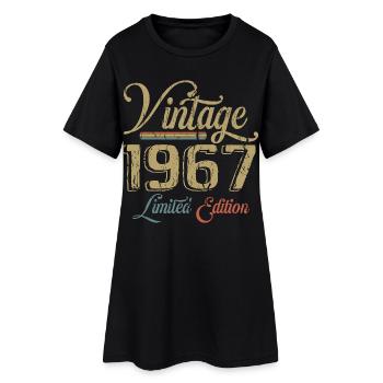 Millésime 1967 Édition limitée Naissance Annésime 1967 - Robe T-shirt Femme - noir - Devant