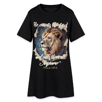 Leo Verset biblique chrétien - Robe T-shirt Femme - noir - Devant