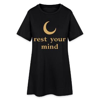 Rest Your Mind Moon Mindfulness Statement - Women’s T-Shirt Dress - black - Front