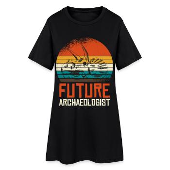 Futur archéologue Fossil Skull - Robe T-shirt Femme - noir - Devant