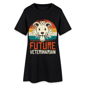 Futur vétérinaire - Robe T-shirt Femme - noir - Devant