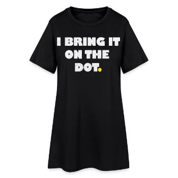 Je l’apporte sur le point point, Denglisch - Robe T-shirt Femme - noir - Devant
