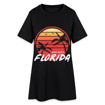 Miami Sunset Palms Floride - Robe T-shirt Femme - noir - Devant