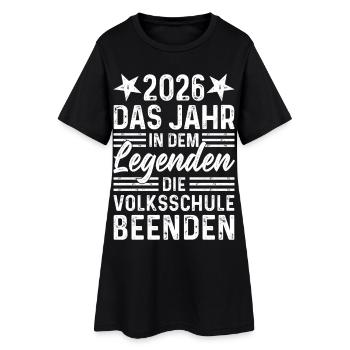 2026 Das Jahr in dem Legenden Volksschule beenden - Frauen T-Shirt-Kleid - Schwarz - Vorne