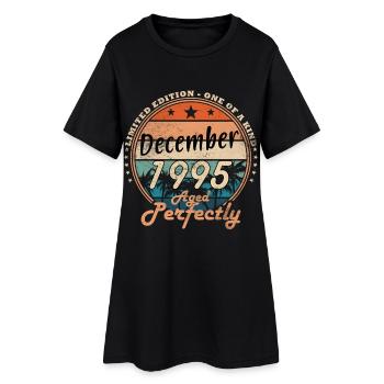 1995 Décembre Vintage Cadeau d’anniversaire - Robe T-shirt Femme - noir - Devant