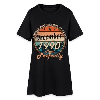 Retro December 1990 - 35 Years Gift - Women’s T-Shirt Dress - black - Front
