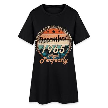 Cadeau d’anniversaire de décembre 1965 - Robe T-shirt Femme - noir - Devant