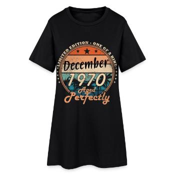 55e anniversaire Original Décembre Né en 1970 - Robe T-shirt Femme - noir - Devant