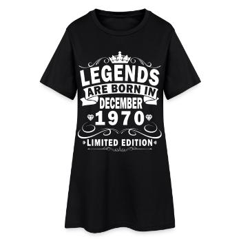 55e anniversaire Original Décembre Né en 1970 - Robe T-shirt Femme - noir - Devant