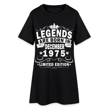 Décembre 1975 - Vintage Authentic December 1975 - Robe T-shirt Femme - noir - Devant