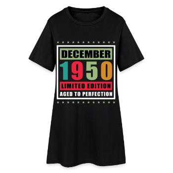 Cadeau pour le 75e anniversaire Voiture ancienne décembre 1950 - Robe T-shirt Femme - noir - Devant