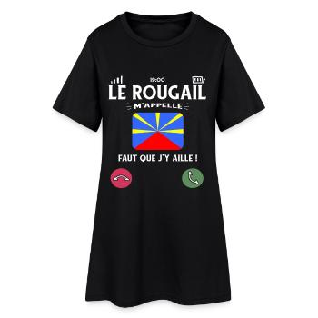 Le Rougail M’Appelle Humour La Reunion - Robe T-shirt Femme - noir - Devant