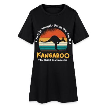 Kangaroo Retro Sunset - Robe T-shirt Femme - noir - Devant