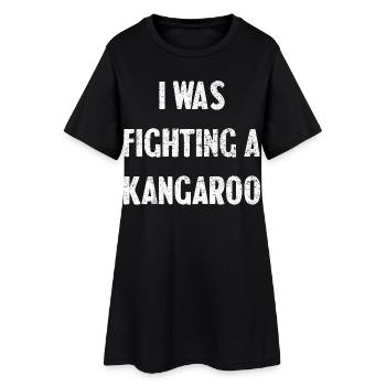 Je me battais contre un kangourou - Robe T-shirt Femme - noir - Devant