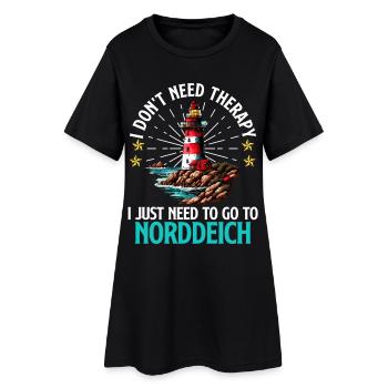North Sea NEED NO THERAPY MUST GO TO NORDDEICH - Women’s T-Shirt Dress - black - Front