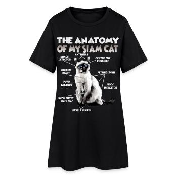 Chats siamois T | Chats siamois chats Propriétaires de chats siamois - Robe T-shirt Femme - noir - Devant