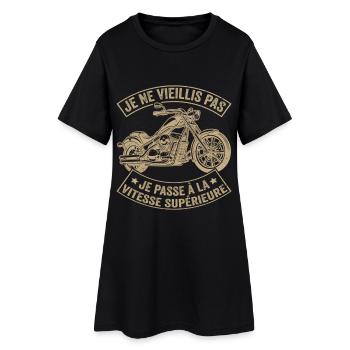 Lustiger Motorradfahrer, ich gehe einen Gang höher - Frauen T-Shirt-Kleid - Schwarz - Vorne