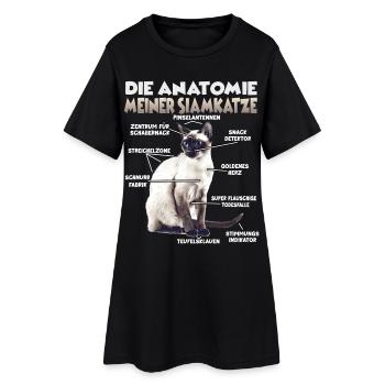 Idée de cadeau pour un propriétaire de chat pour chats siamois - Robe T-shirt Femme - noir - Devant