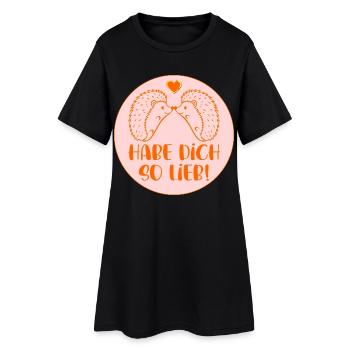 Hedgehog - I love you so much - Women’s T-Shirt Dress - black - Front