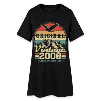 Original 2008 Vintage Vintage Anniversaire Rétro - Robe T-shirt Femme - noir - Devant