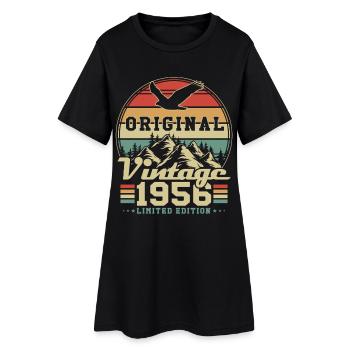 Original 1956 Vintage Vintage Anniversaire Rétro - Robe T-shirt Femme - noir - Devant