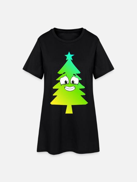 Arbre de Noël Gradient Sourire - Robe T-shirt Femme - noir