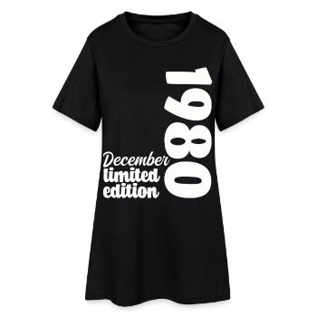 Anniversaire Décembre 1980 Limited Edition Cadeau - Robe T-shirt Femme - noir - Devant