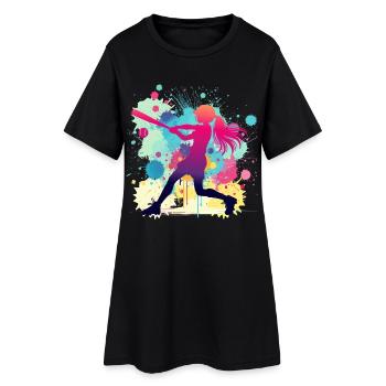 Joueuse de softball, softball, joueuse de softball - Robe T-shirt Femme - noir - Devant