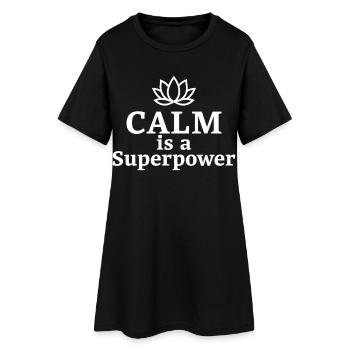 Le calme est un proverbe de yoga du lotus superpuissant - Robe T-shirt Femme - noir - Devant