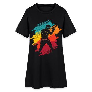 Boxe Arts martiaux Boxe Hommes Garçons Boxeurs - Robe T-shirt Femme - noir - Devant