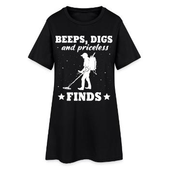 Sondes détecteurs de métaux pour la pêche à la terre - Robe T-shirt Femme - noir - Devant