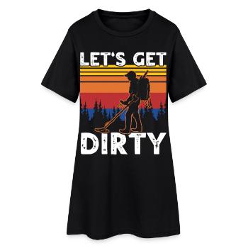 Détecteurs de la pêche en terre - Robe T-shirt Femme - noir - Devant