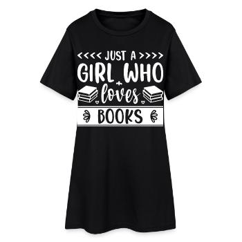 Juste une fille qui aime les livres - Robe T-shirt Femme - noir - Devant