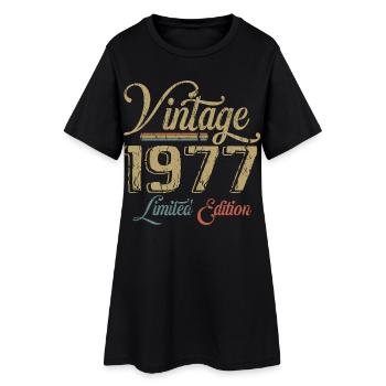 Vintage 1977 Édition limitée Naissance Millésime 1977 - Robe T-shirt Femme - noir - Devant