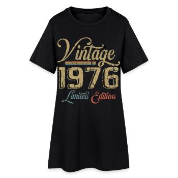 Vintage 1976 Édition limitée Naissance Millésime 1976 - Robe T-shirt Femme - noir - Devant