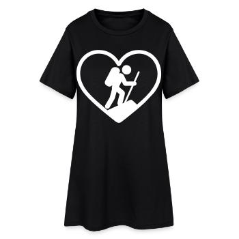 Heart Hiking – Outdoor Adventure Lover - Women’s T-Shirt Dress - black - Front