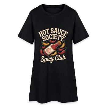 Société de la Sauce Piquante – Club Épicé - Robe T-shirt Femme - noir - Devant