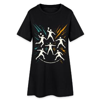 Tactiques de l’équipe de handball, défense du coureur en cercle, entraîneur - Robe T-shirt Femme - noir - Devant